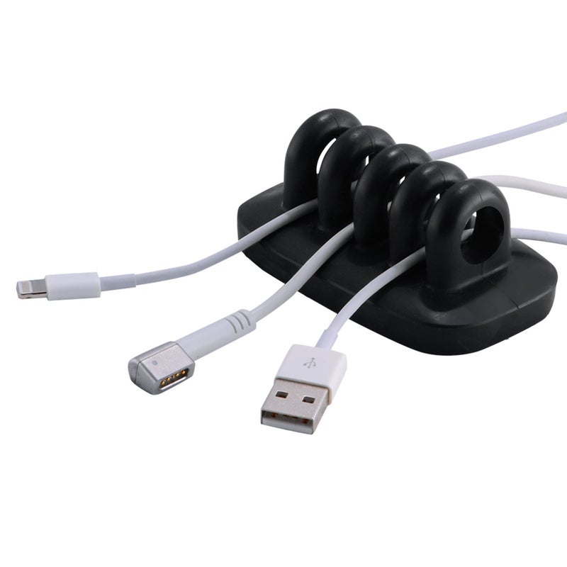 JacobsParts Cable Clip Holder Weighted Desktop Cord Management Fixture (Black) - Image 1
